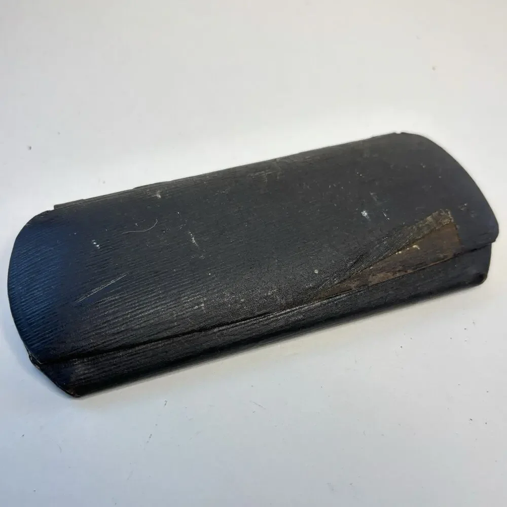 Antique 1/10 12K GF Horn Rim Eyeglasses Round Cable Temple Frames Case AS IS
